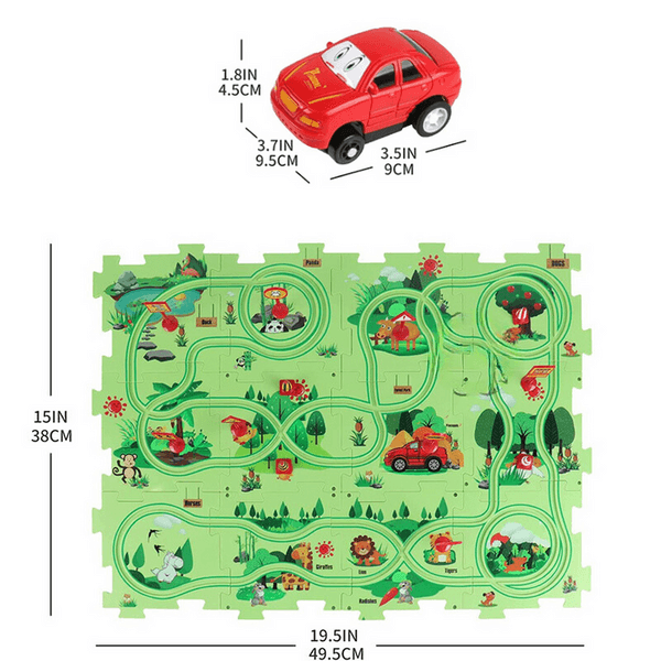 Pista Carkids - Carrinho Elétrico com Trilha Educativa + Acessórios de Brinde